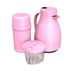 Kit Unibaby 3 Peças Garrafa Térmica Dosador Bebê Unitermi
