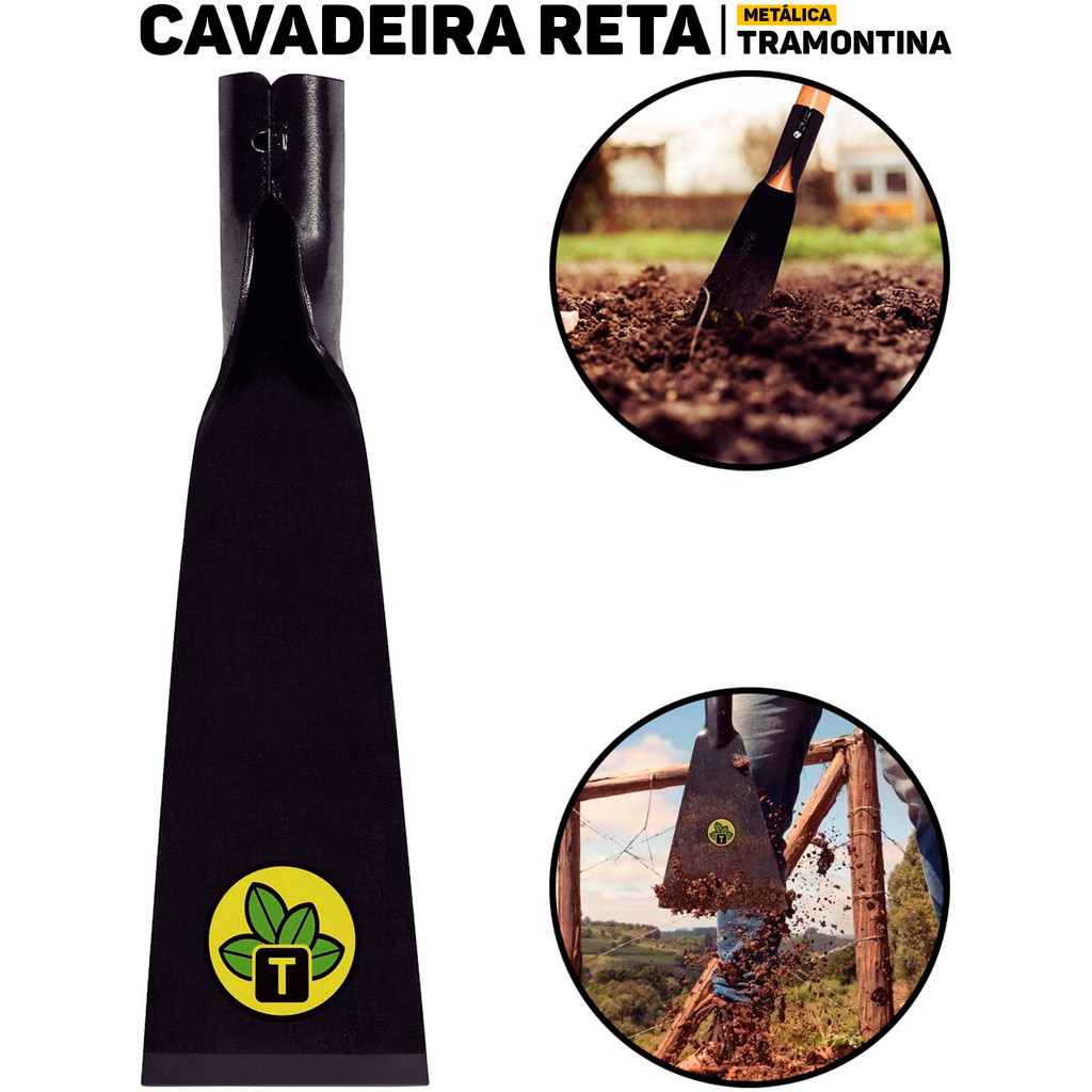 Cavadeira Reta Tramontina Metálica Sem Cabo P/ Pedra Plantio Escavação De Buracos Rural E Jardinagem