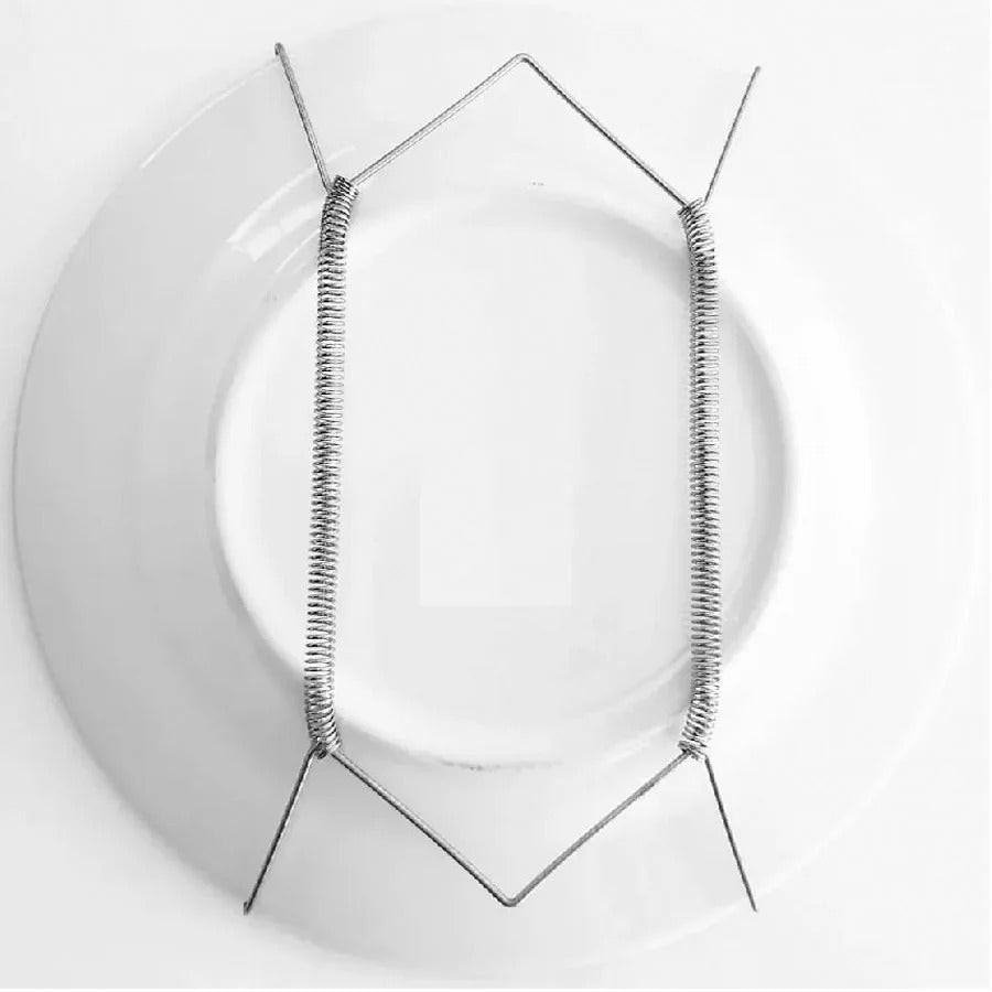 Suporte Gancho Mola Dourada para Prato Decorativo de Parede