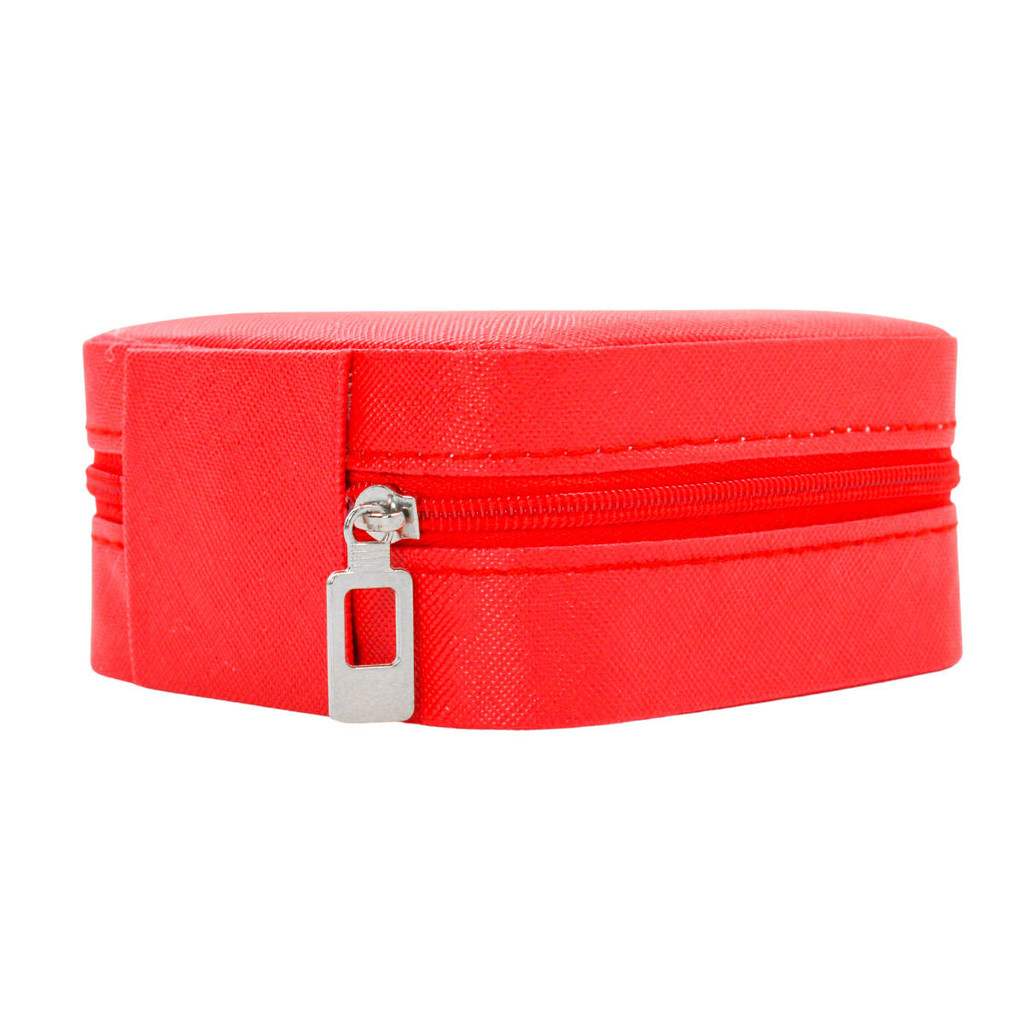 Porta Joias Portátil Vermelho Estojo Maleta para Viagem