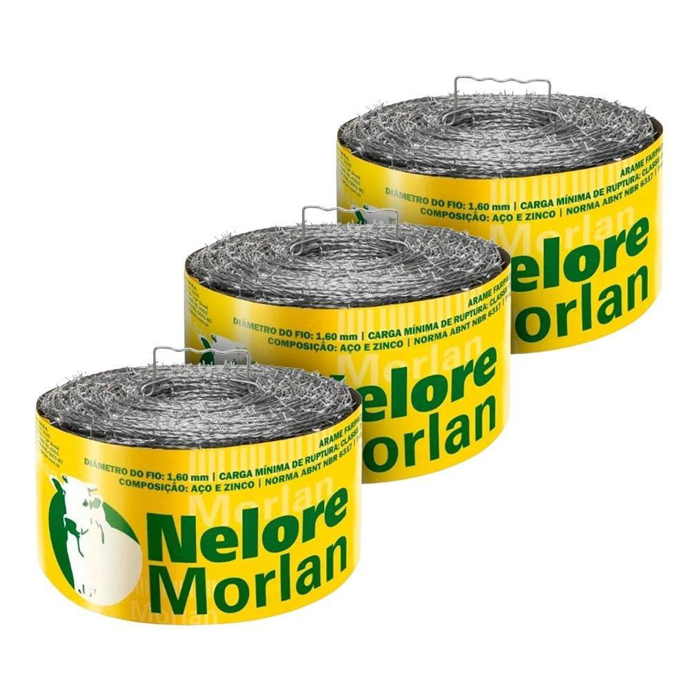 Kit 3 Arame Farpado Nelore Fio 16 1,60mm 250kgf 500m