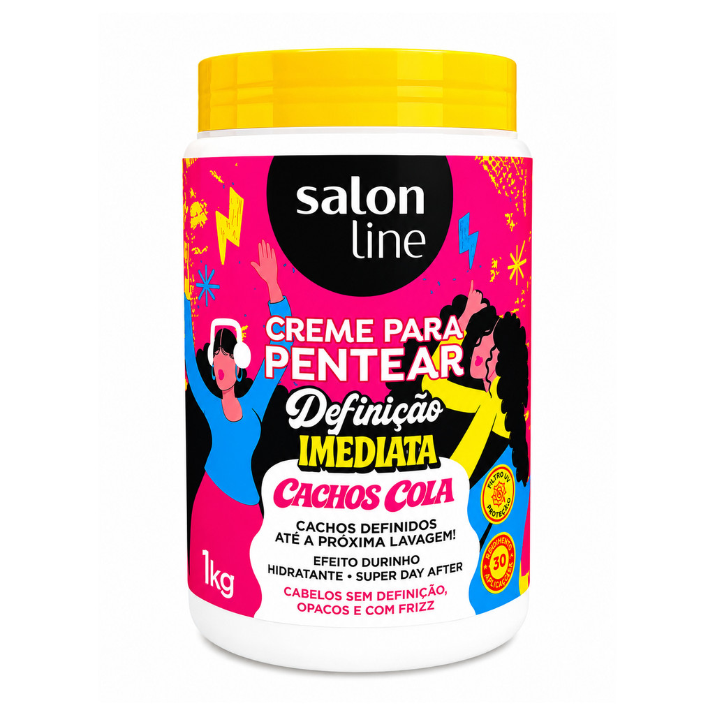 CREME PARA PENTEAR DEFINIÇÃO IMEDIATA CACHOS COLA SALON LINE 1KG