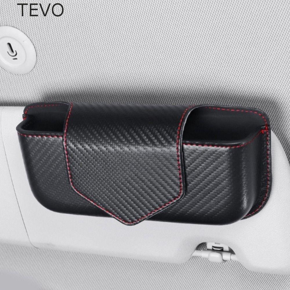 Suporte De Óculos Para Viseira Solar Automática TEVO , Estojo De Carro Resistente Ao Desgaste , Porta-Bilhetes Cartão