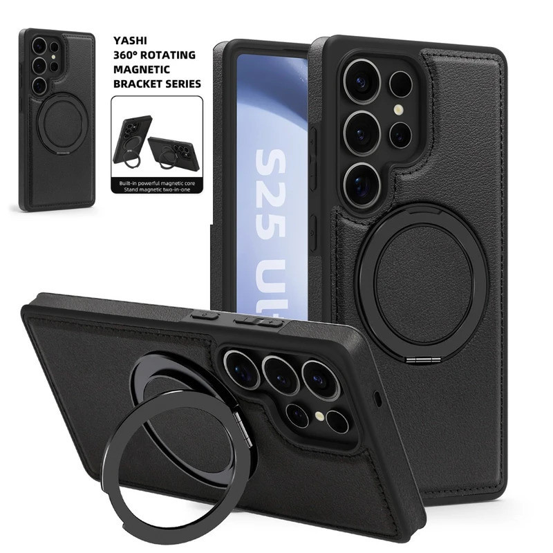 Luxo Premium Negócios Suporte De Couro Caso Magnético Para Samsung Galaxy S24 Ul