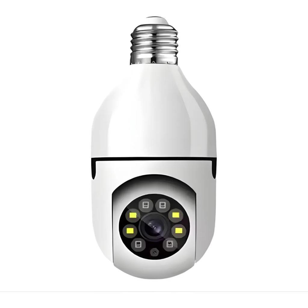 Câmera Lâmpada Wifi 360° E27 Led Com Visão Noturna Branco Branco