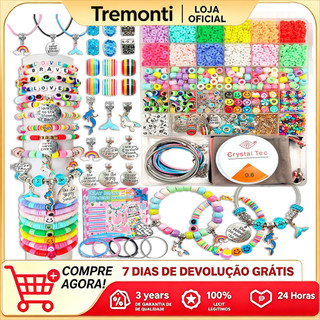 Kit 6000 unidades Miçangas Maleta Bolsa para Montar Pulseiras - Lilás