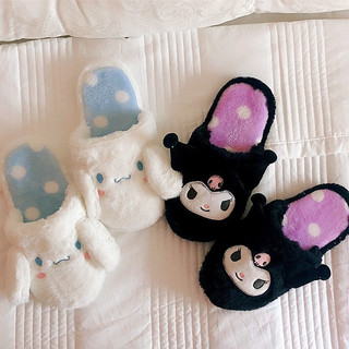 Tamanho 39/40, pantufas de pelúcia Kuromi, pantufas de pelúcia Kawaii Sanrio, pantufas de pelúcia Hello KT, pantufas fem