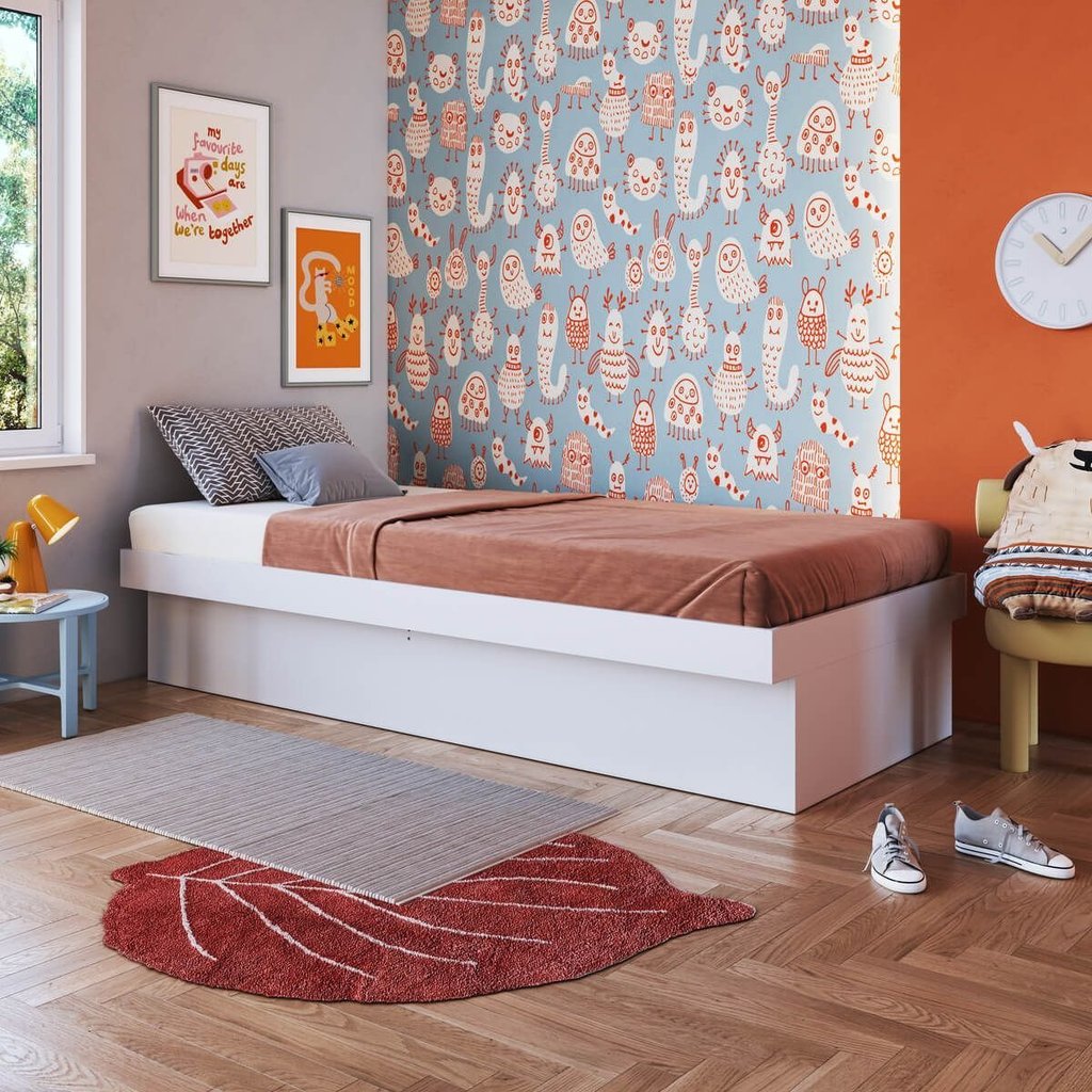 Cama Solteiro Juvenil Box Baú 80 Bogotá Branco