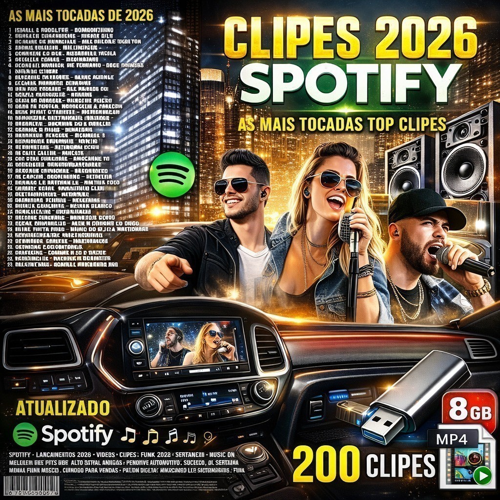 Pendrive Clipes Em Alta 2026 | 1.104 Clipes MP4 | 8GB | As Mais Tocadas | Som Automotivo