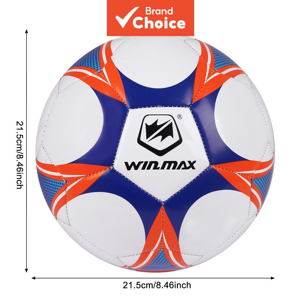 WINMAX Futebol Profissional No 5 - Oficial e para Treinamento - Bola de Futebol Azul/Laranja - Costurada à Máquina - Uso