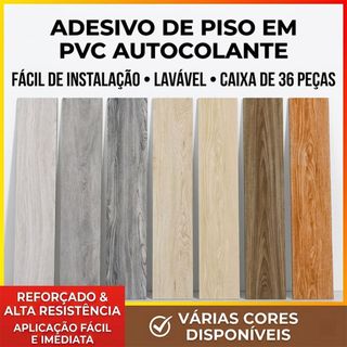Piso Adesivo Vinílico 36 Peças - Removível, Impermeável e Fácil de Aplicar