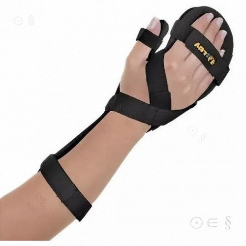 Órtese de Tala em PVC para Punho, Mãos e Dedos, Adulto, Preto - Artipé