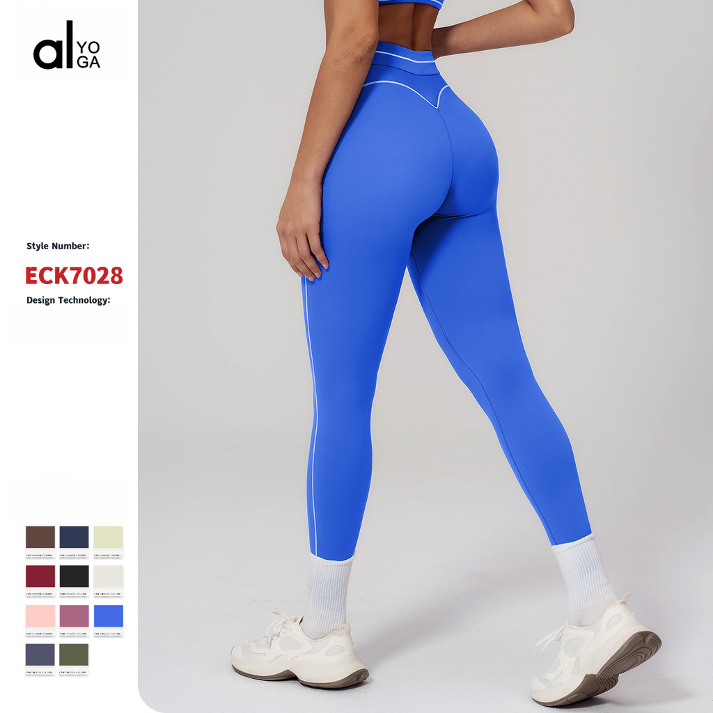 Calças de Yoga cintura alta calças magras ao ar livre correndo esportes roupas de Fitness feminino 7028