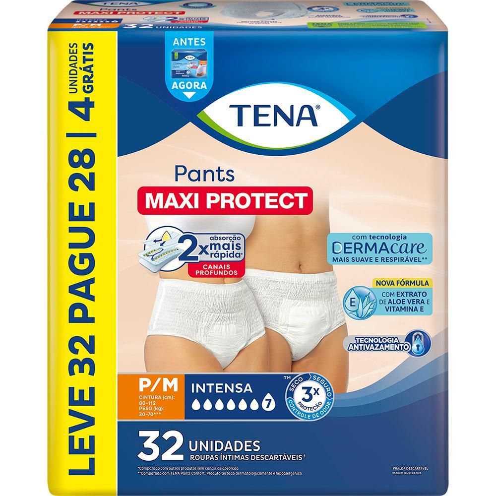 Roupa Íntima Tena Pants Maxi Protect P/M Leve 32 Pague 28 unidades