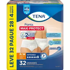 Roupa Íntima Tena Pants Maxi Protect P/M Leve 32 Pague 28 unidades