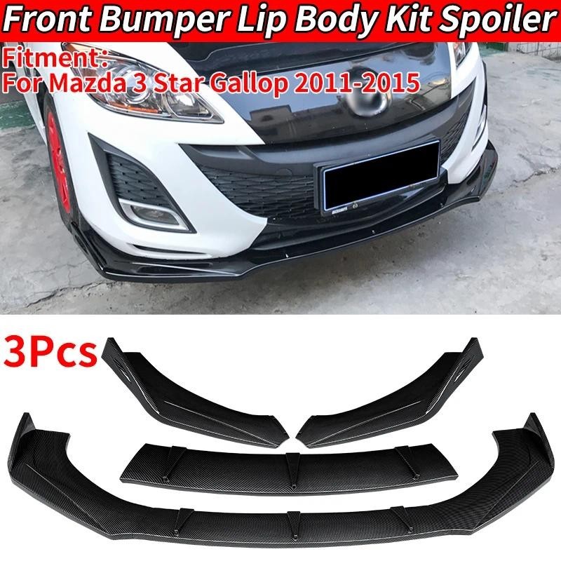 3 Peças Acessórios Do Carro Para Mazda 3 Estrela Galop 2011-2015 Amortecedor Dianteiro Lábio Corpo Kit Queixo Guarda Dif