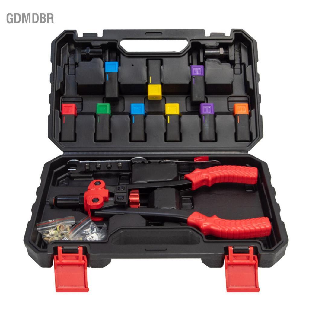 Gdmdbr Kit de porca de rebite gdmdbr com 10 rebites e estojo de transporte robusto sortido, ideal para chapas metálicas