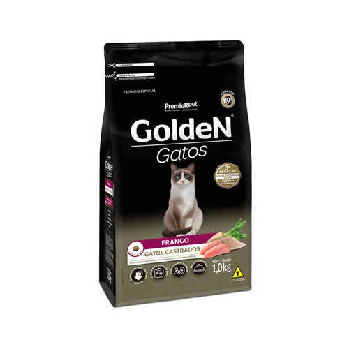 Ração 1kg Golden para Gatos Castrados Frango