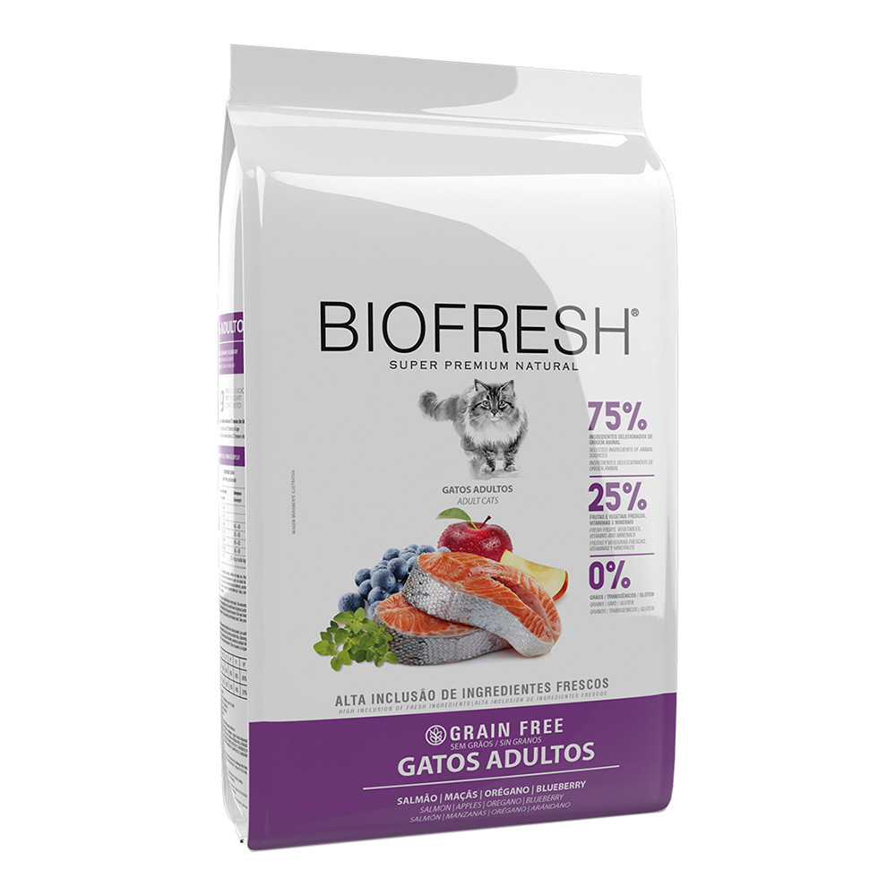 Ração Biofresh 1,5Kg Gatos Adultos Sabor Salmão, Maçã, Orégano e Blueberry