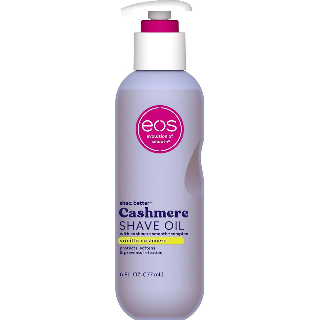 eos Óleo de Barbear Cashmere – Vanilla Cashmere, Óleo de Barbear Hidratante com Manteiga de Karité e Glicerina, Ajuda a