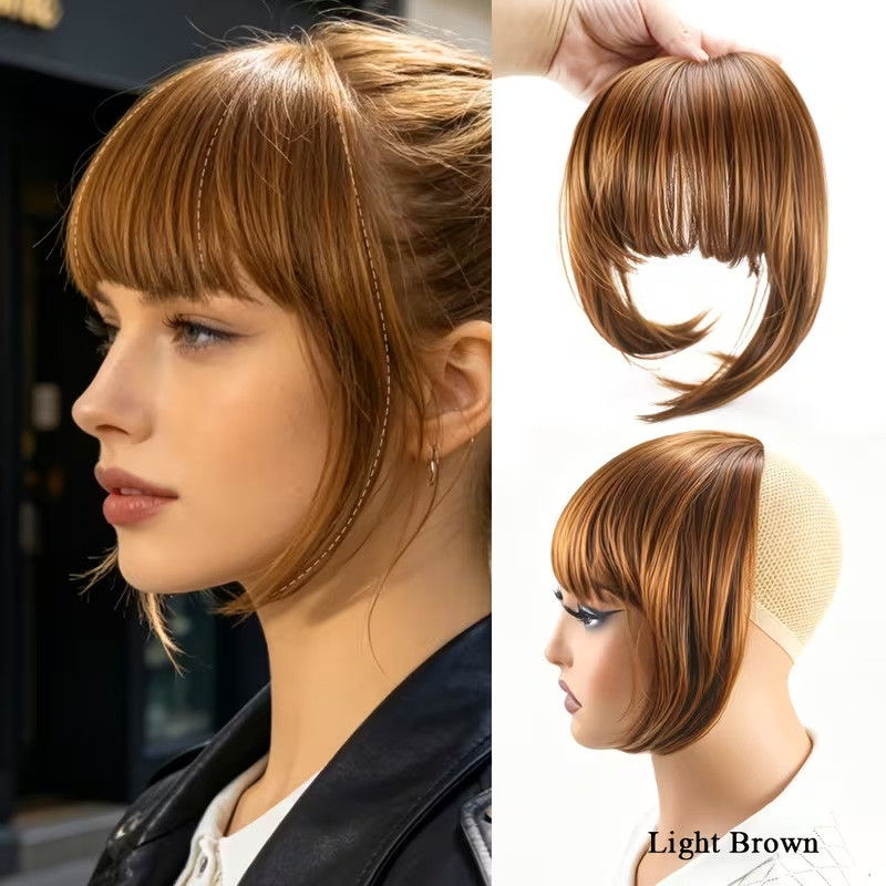 Sideburn estilo Airless franja peruca faixa de cabelo franja simulação franja invisível Cross-Border Natural comércio ex