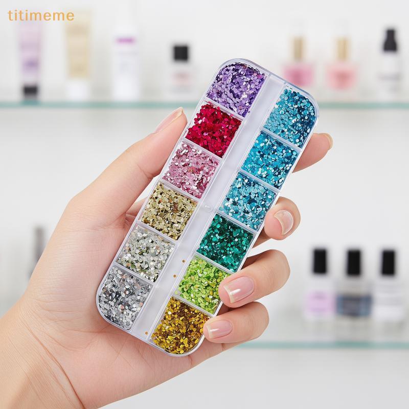 tr Ponto Redondo Prego Glitter Lantejoulas 12 Cores Vibrantes Alto Brilho 1 Conjunto Para Festa Design De Unhas Casa DIY