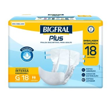 Fralda Bigfral Regular Plus Tamanho G 18 Unidades