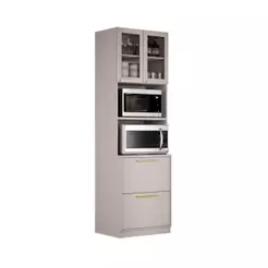 Paneleiro de Cozinha 70cm com Espaço para 2 Fornos em Madeira Fendi Itatiaia Essence