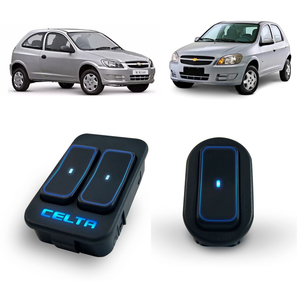 Par Botão Interruptor Corsa Celta Novo Astra Duplo E Simples (Par) Ultraled Personalizado Celta Azul em Oferta na Shopee