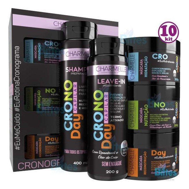 10 Kit Cronoday Charmelle Cronograma Capilar Nutre Revenda