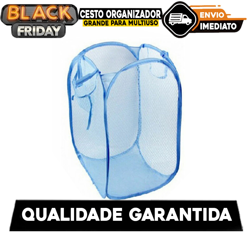 Cesto Organizador Grande Para Roupas e Brinquedos Dobrável Furadinho Multiuso Roupa Suja Pronto Entrega em Oferta na Shopee
