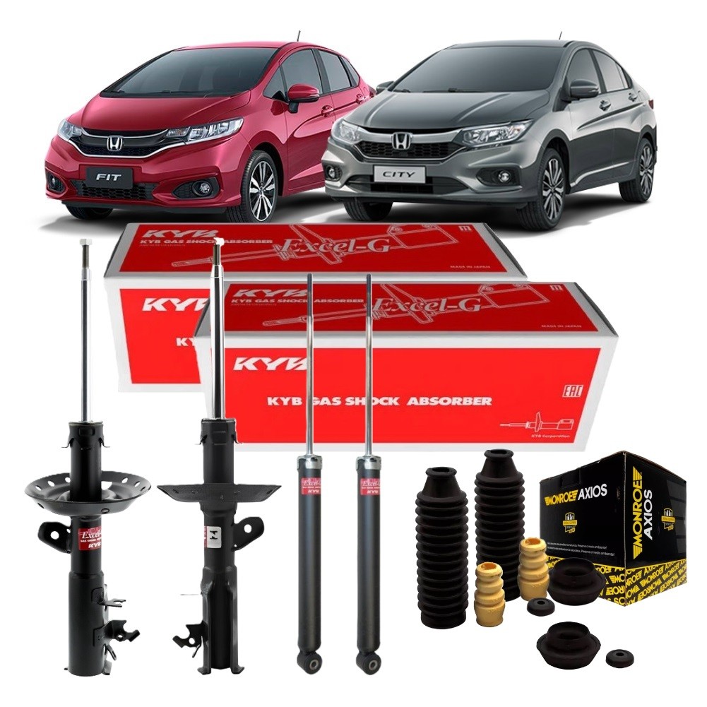 KIT 4 AMORTECEDORES C/ KITS HONDA FIT CITY 2015 ATÉ 2021 ORIGINAL em Oferta na Shopee