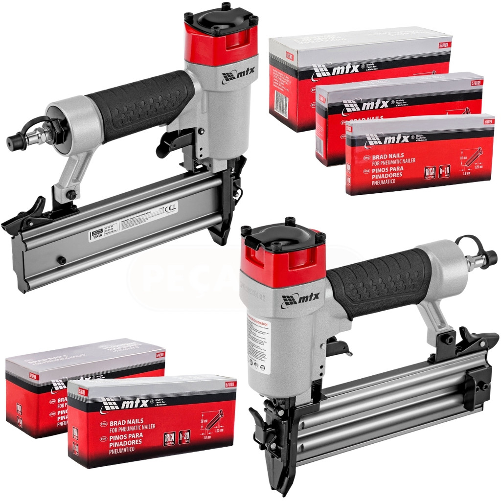 Kit Pinador Pneumático + 5000 Pinos 50, 40, 30, 20 e 10MM (1000 de cada) - MTX