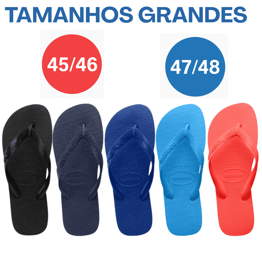 Havaianas Top Grande Original - Sandália Chinela Masculino Feminino Macio Confortável 45/46 e 47/48.