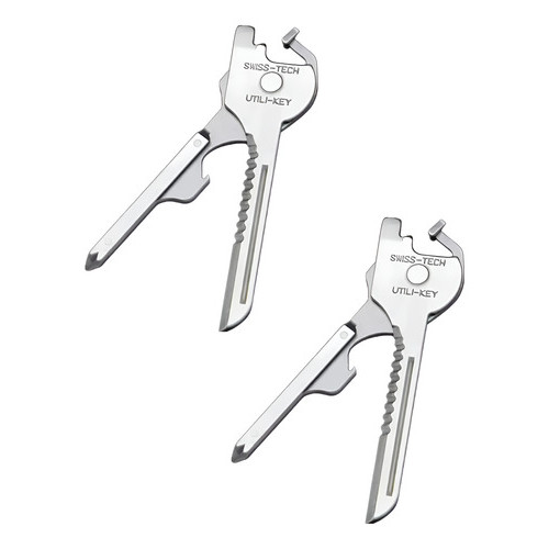 2 Chave Multifuncional 6x1 Canivete SWISS TECH EDC Chave Philips Fenda Abridor Garrafa Serrote Faca