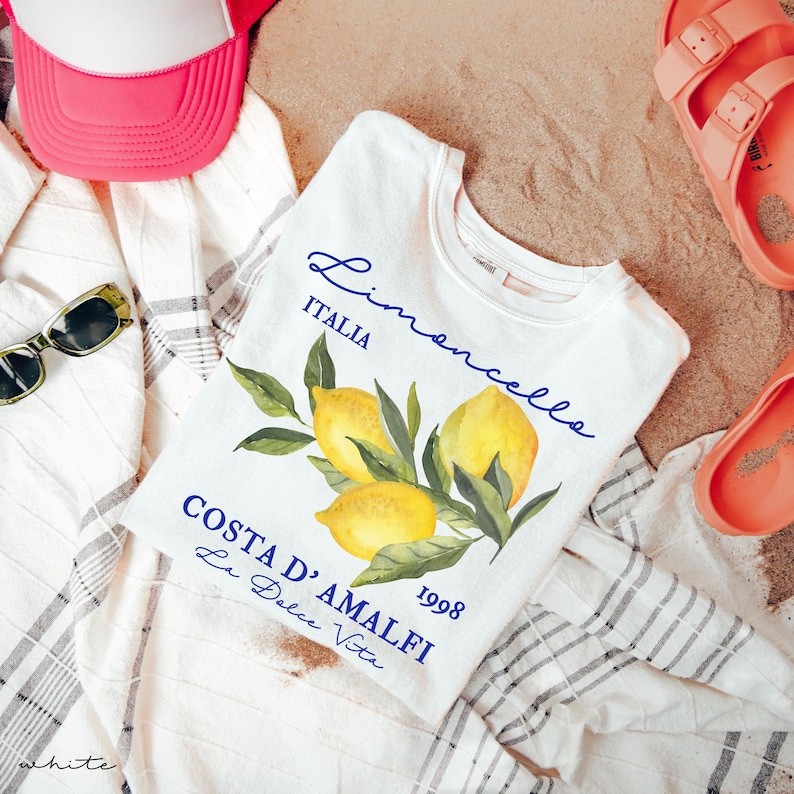Camiseta Masculino Feminino Branco Camisa Limoncello retrô La Dolce Vita Algodão Premium Envio Imediato