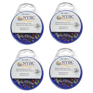 Kit 4 Alfinete Cabeça De Vidro Colorido 32mm Nybc Com 100 Unidades Ideal Para Grandes Projetos em Oferta na Shopee