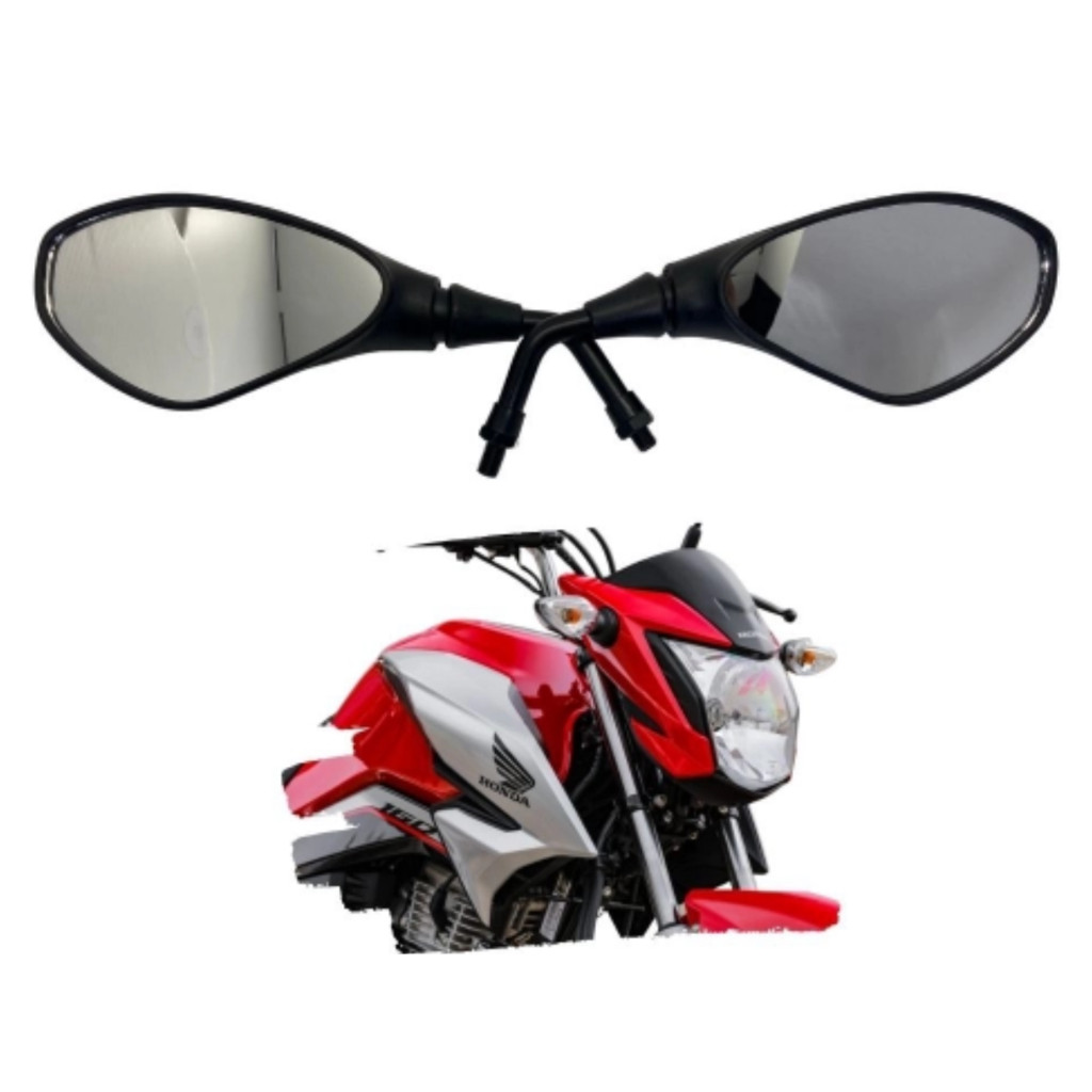 Par Retrovisor Fixo Bmw F800 Gs650 Rosca Honda Média Haste Média Curta RET-006 PDM1293 9777