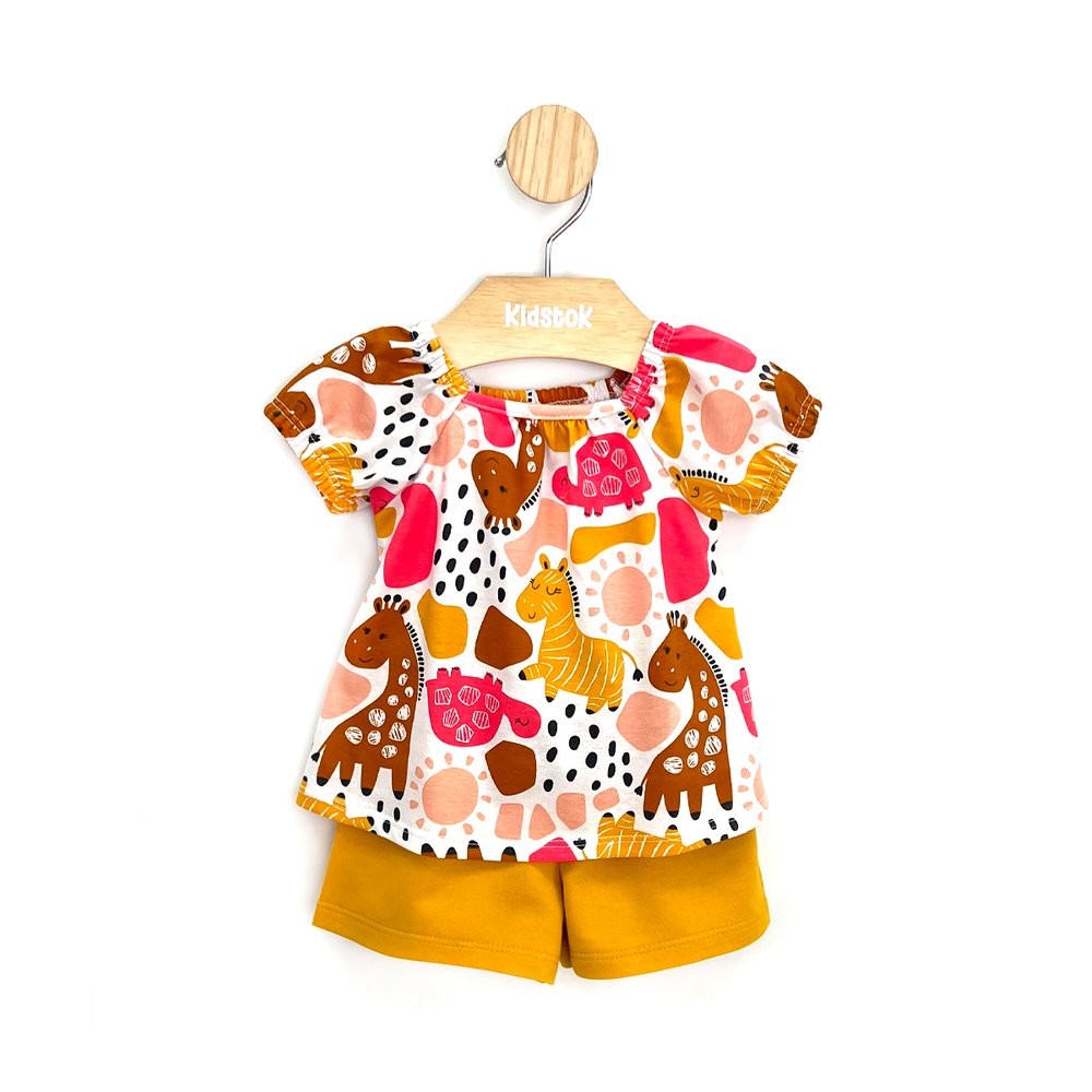 Conjunto Bebê Menina Blusa e Short Safari Formas - Kyly