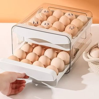 2 ANDAR / 4ANDAR gaveteiro duplo em plástico tipo porta 32 ovos com para cozinha geladeira
