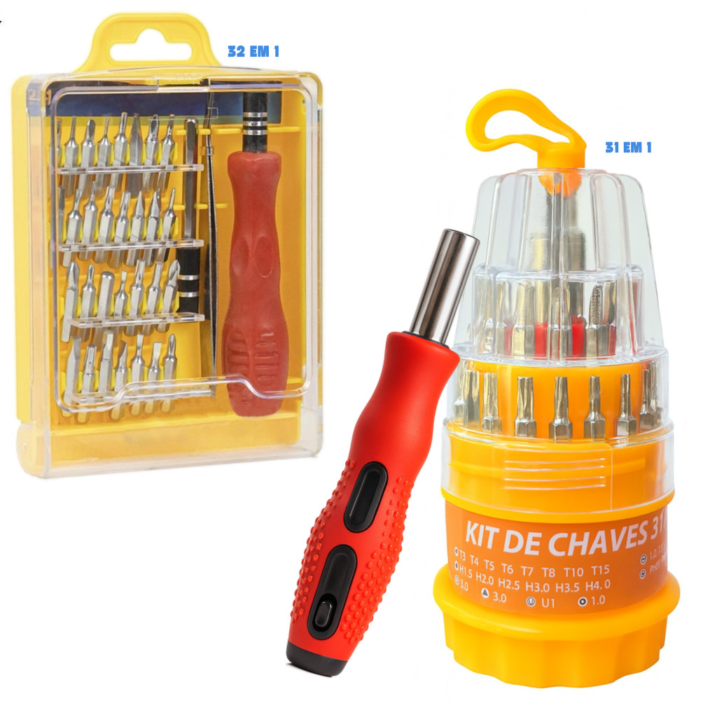 Kit 32 Chaves Precisão Ferramenta Torx Allen Philips Fenda Conserto Celular Oculos Notebook