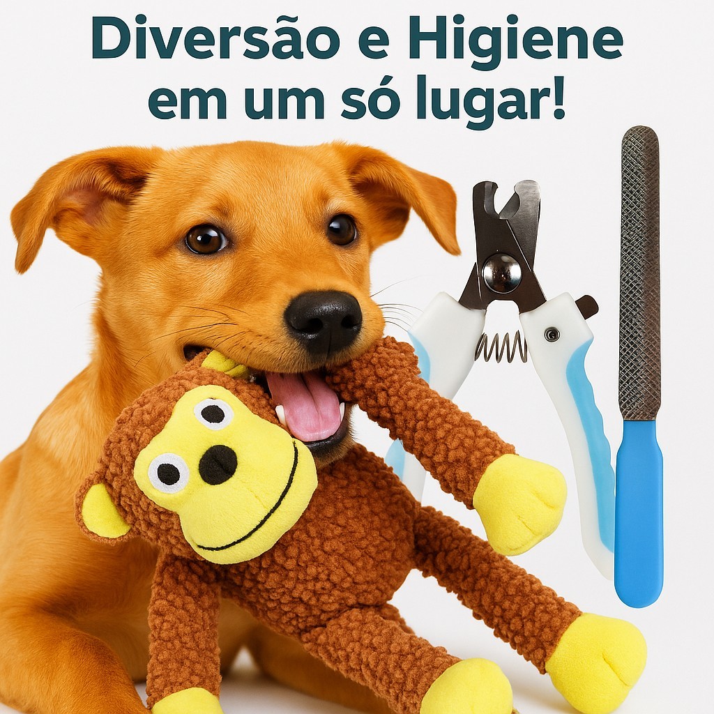 Kit Cuidado Premium Pet: Diversão e Higiene em um Só Pacote!
