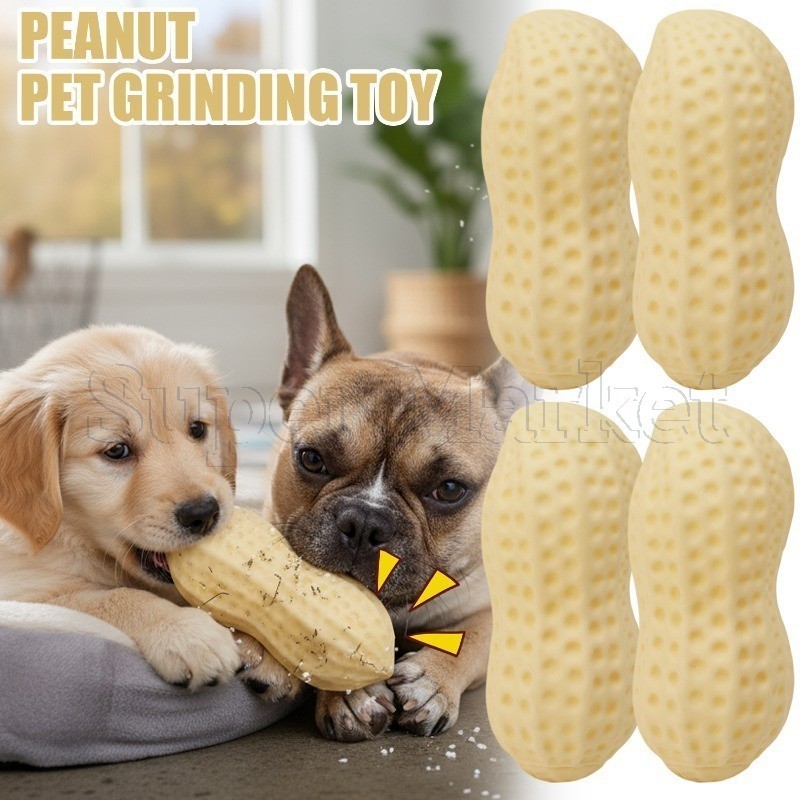 Brinquedo Para Moer Dentes De Animais De Estimação Em Formato De Amendoim-Brinquedos Alívio Do Estresse-Artefato De Limp
