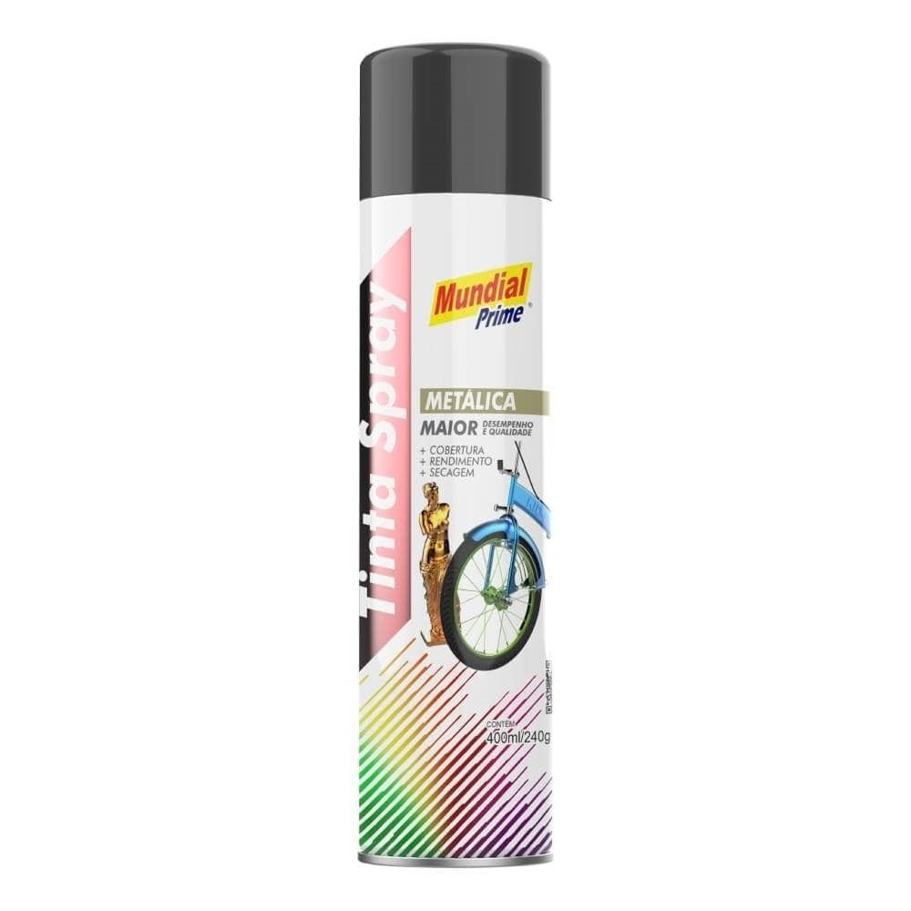 Tinta Spray Mundial Prime Metálica Grafite 400ml
