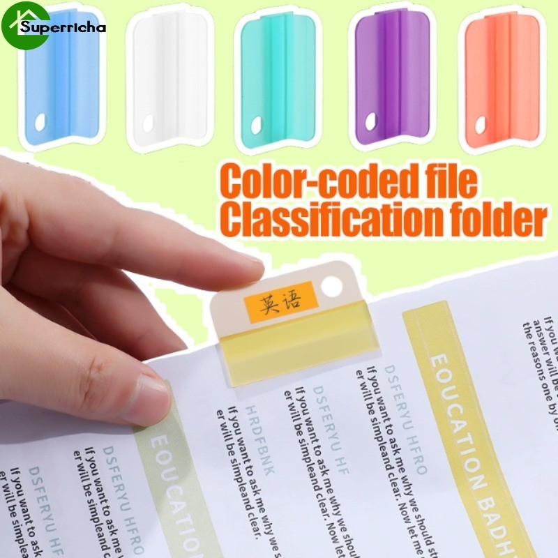 Pastas De Índice De Arquivo Graváveis De 6-30 Unidades-Clipe De Etiqueta De Papel De Carta Em Cores Doces-Marcadores Fix