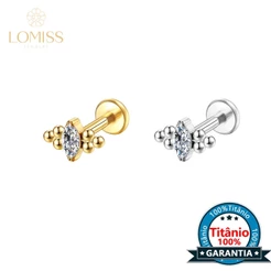 LOMISS Piercing HéLix Tragus Conch Boca | Labret Ponto De Luz Titânio Indiano Zircônia