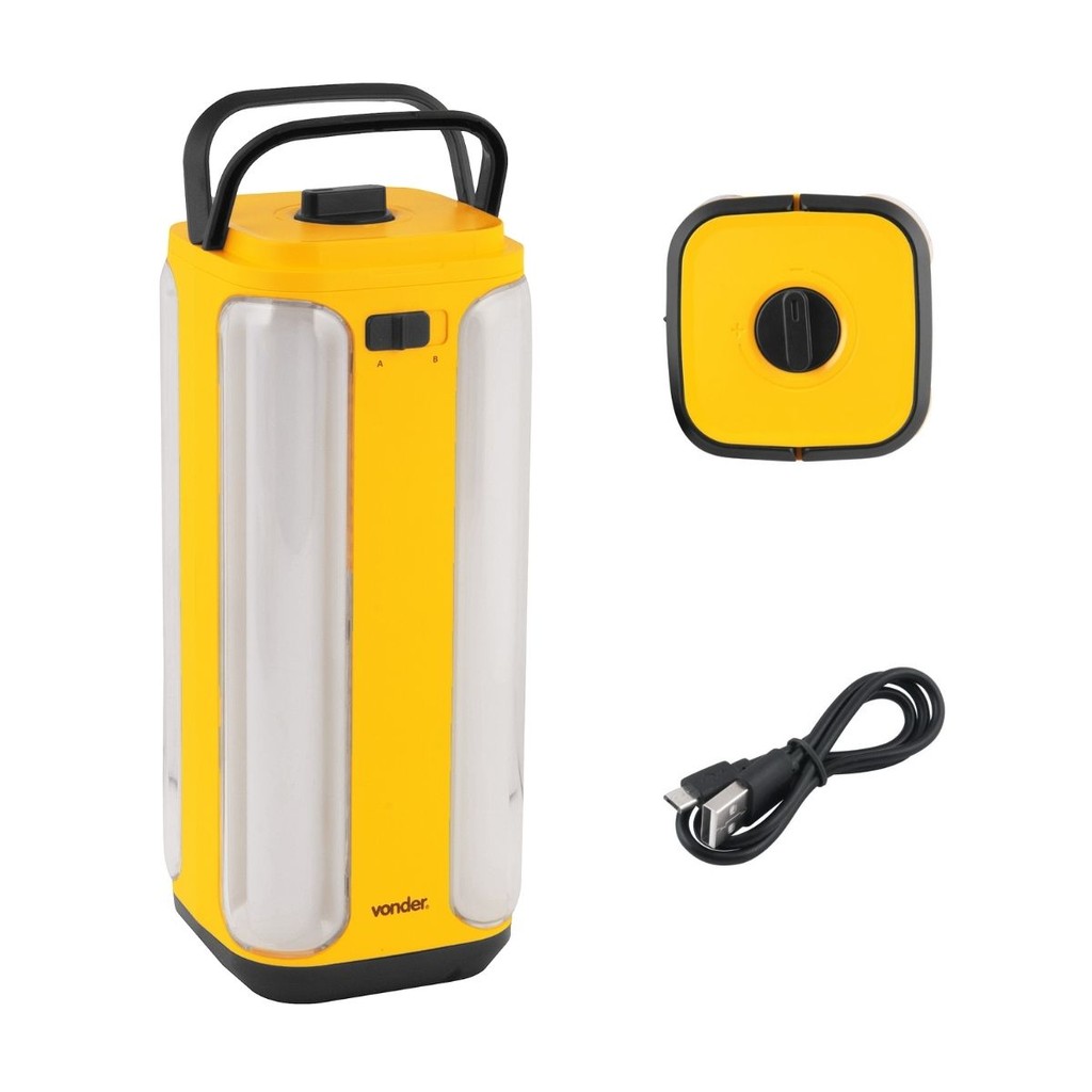 Lanterna LED Recarregável para Acampamento com 2 Tipos de Iluminação SMD VONDER em Oferta na Shopee