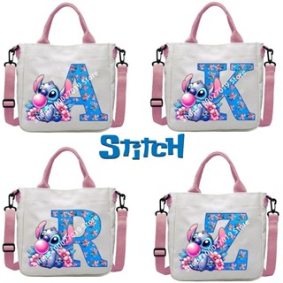 Stitch Bolsa De Lona Letra A ~ Z Moda Sacola Fofa Impressa crossbody Ombro Presente De Aniversário em Oferta na Shopee