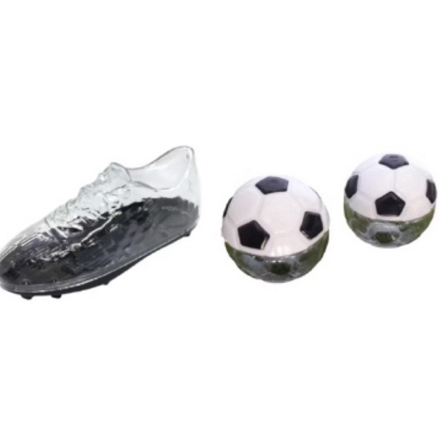 Kit Lembrancinha de Aniverssario 6 Chuteira Transparente + 6 Bola De Futebol Baleiro Lembrancinha DECORAÇÃO PRETO