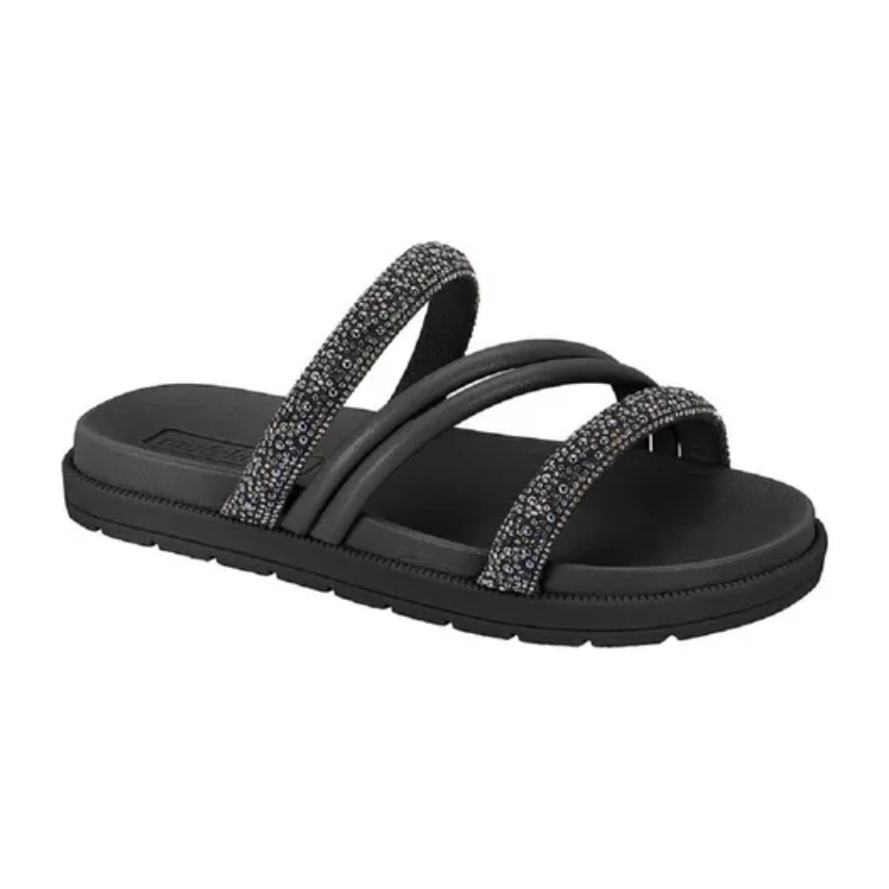 Papete Molekinha Infantil Preta Tiras Brilhantes em Oferta na Shopee